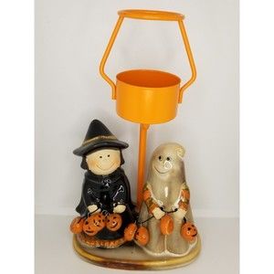 Yankee Candle Co. Halloween Kids Votive Candle Holder Ghost Witch Ceramic Decor
